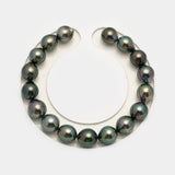 17pcs "High Luster" Peacock 9-10mm - SB AAA Quality Tahitian Pearl Bracelet BR2233 OR1