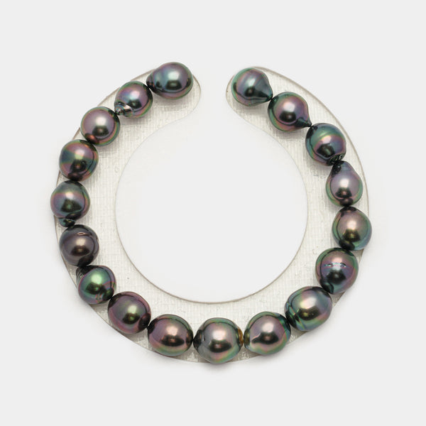 18pcs Peacock 8-10mm - SB AAA Quality Tahitian Pearl Bracelet BR2089 OR5