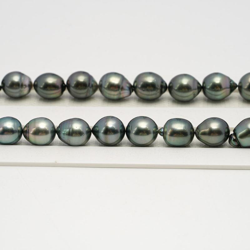 38pcs Green Mix 8-11mm - CL/SB AAA/AA Quality Tahitian Pearl Necklace NL1636 HL3