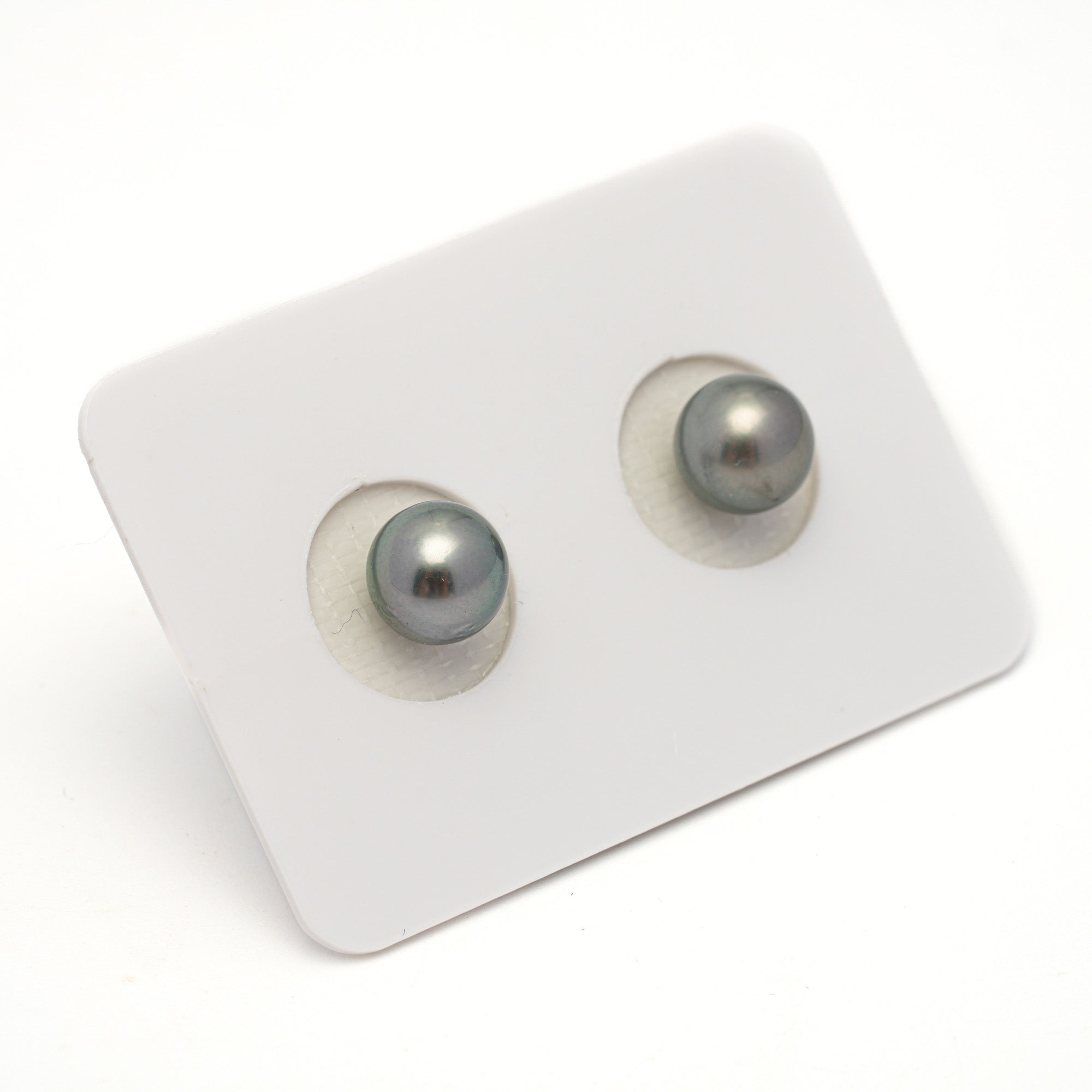 2pcs Light Green 7.6-7.7mm - RSR AAA/AA Quality Tahitian Pearl Pair ER1801 NG19