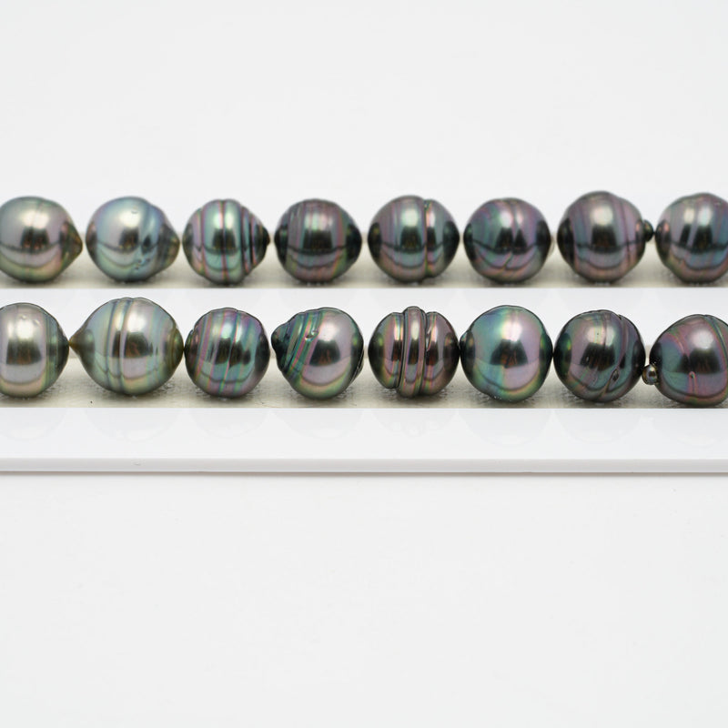 39pcs Peacock Mix 10mm - CL AAA/AA Quality Tahitian Pearl Necklace NL1259 OR7.8.5