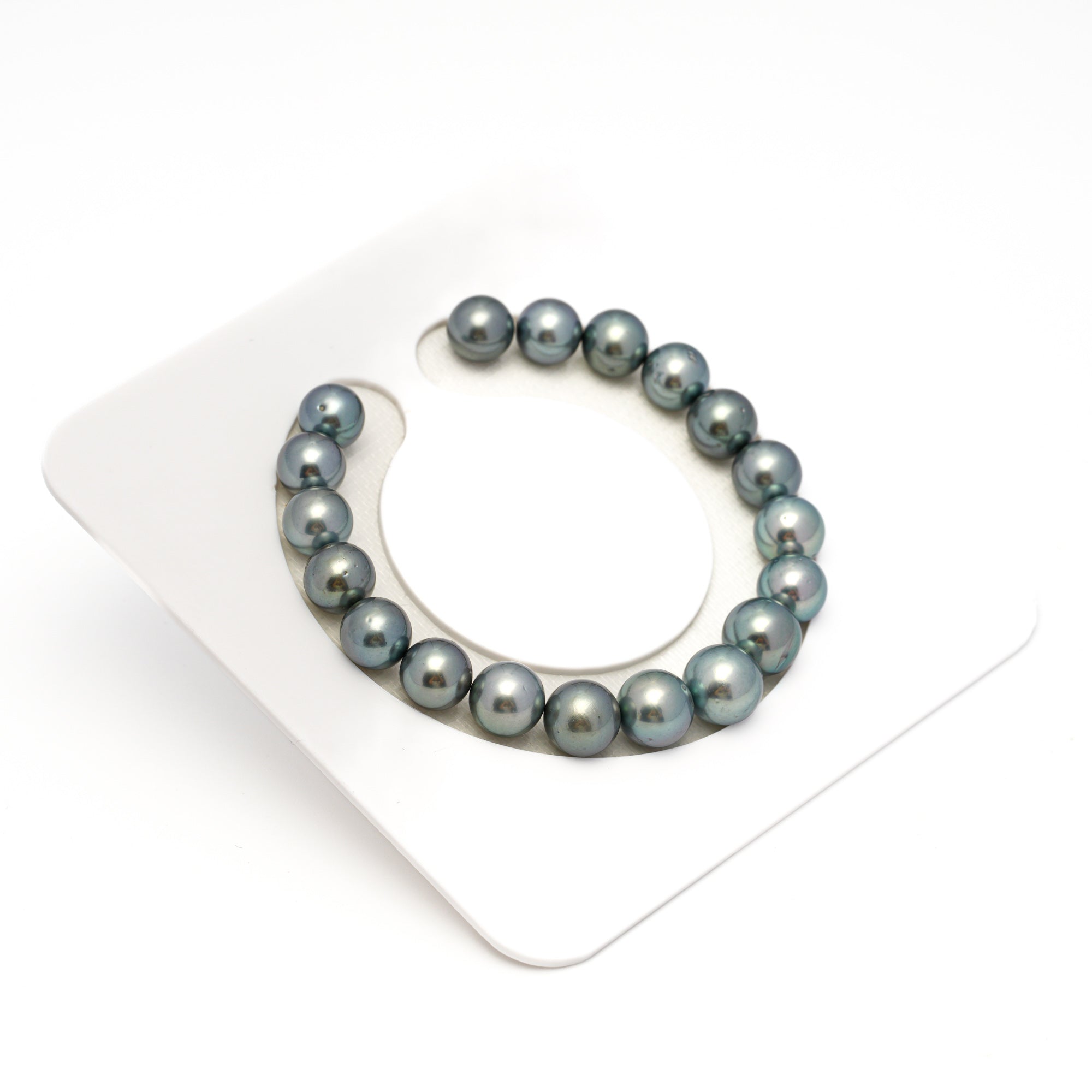 19pcs Blue Green 8-10mm - SR AA/AAA Quality Tahitian Pearl Bracelet BR2348 OR7