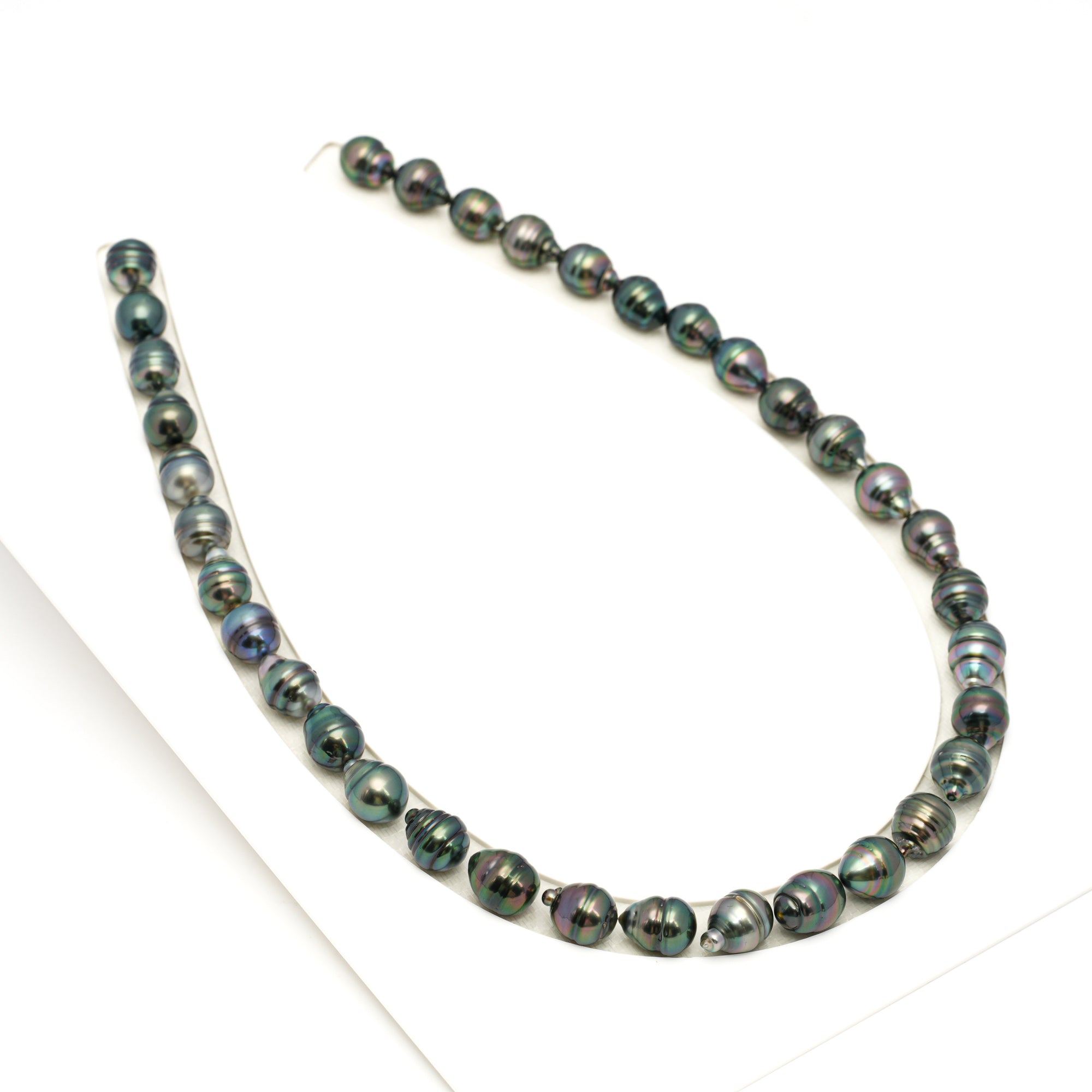 45pcs Green 9-10mm - CL/SB AAA Quality Tahitian Pearl Necklace NL1712 TH5