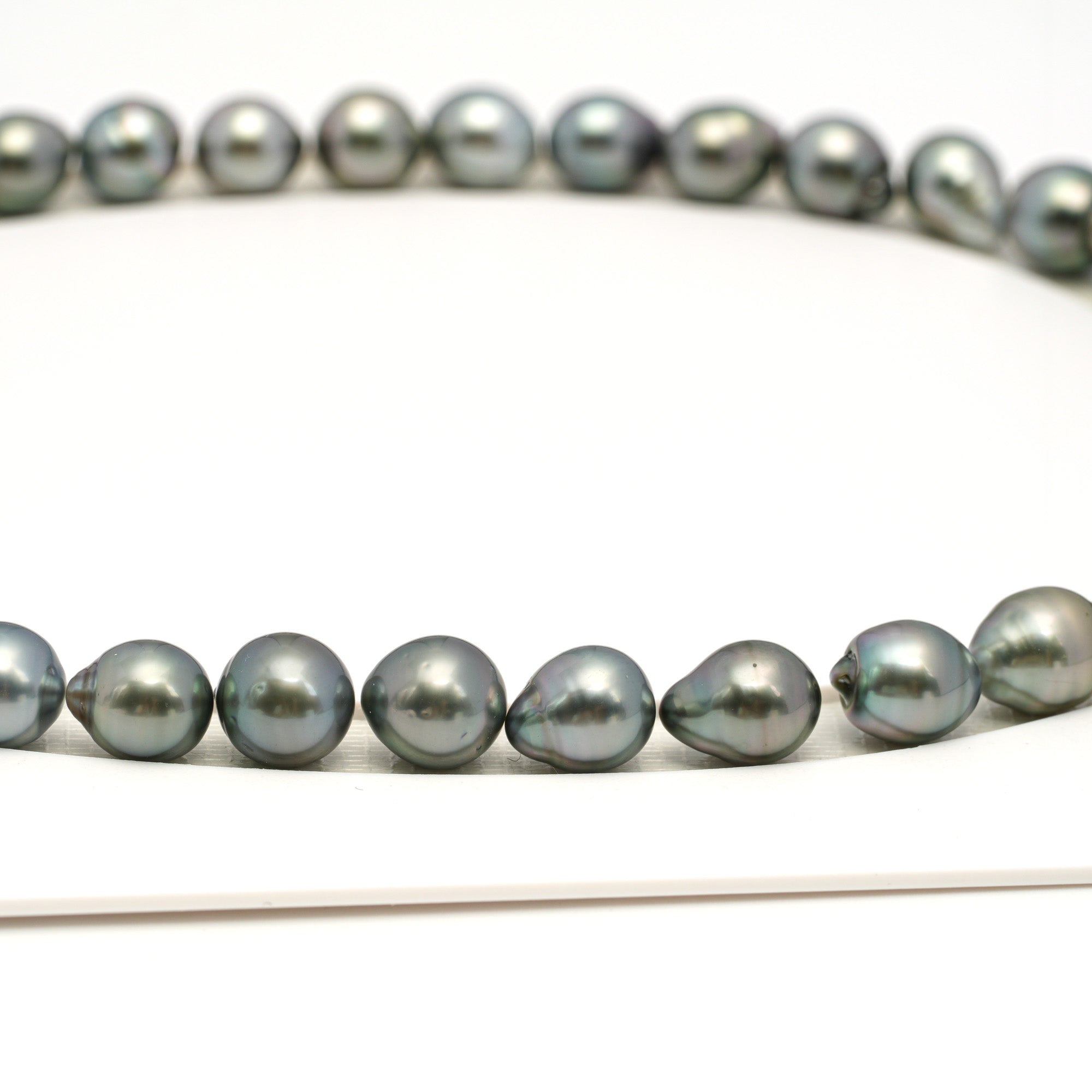 38pcs Gray Mix 8-11mm - SB AAA Quality Tahitian Pearl Necklace NL1707 TH5