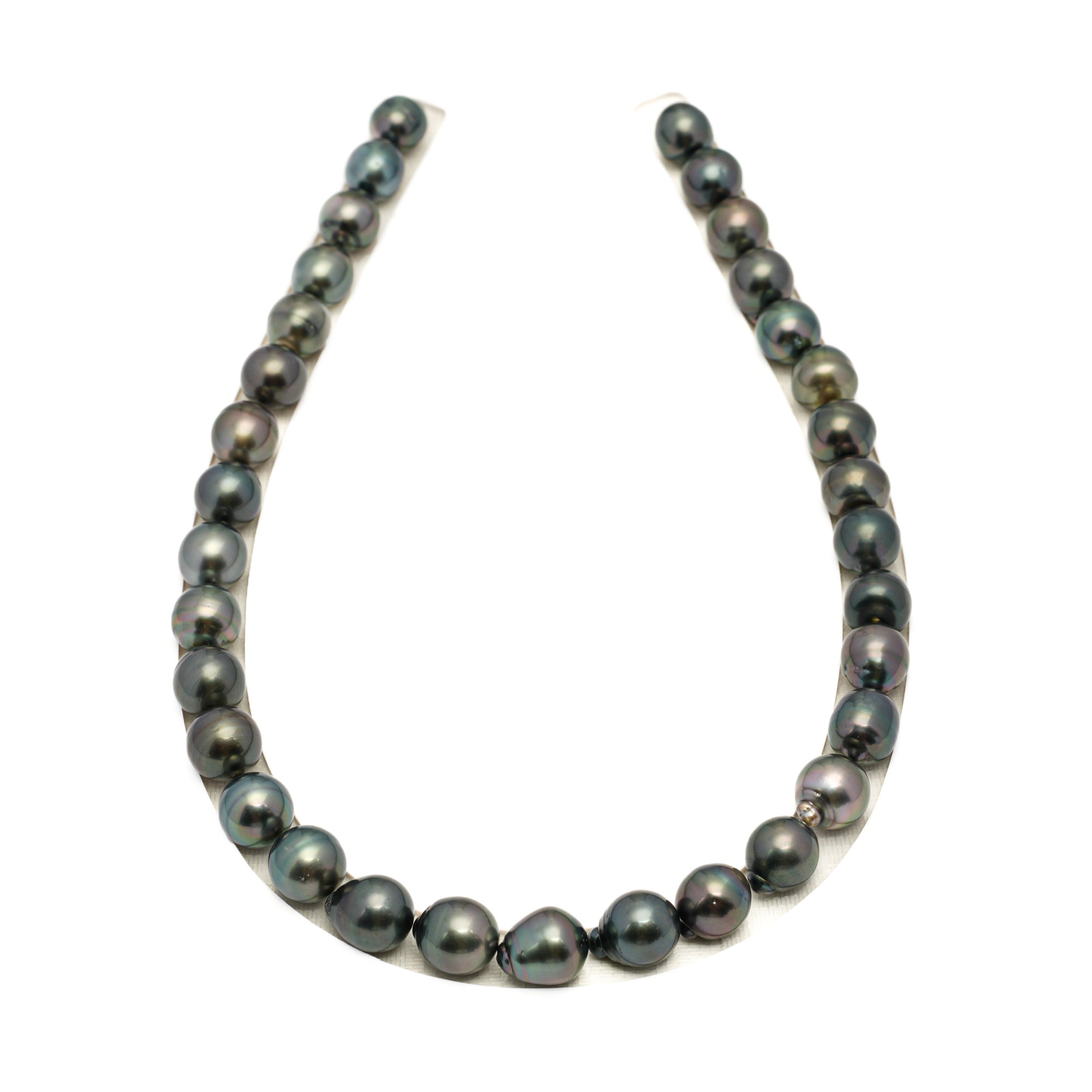 33pcs Dark Mix 10-12mm - CL/SB AAA Quality Tahitian Pearl Necklace NL1768 LP1