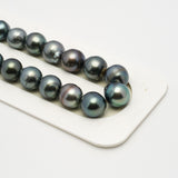 37pcs Light Blue 8-11mm - CL AA/AAA Quality Tahitian Pearl Necklace NL1519 THMIX2