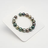 17pcs "High Luster" Multicolor 10-11mm - SR AAA/AA Quality Tahitian Pearl Bracelet BR2185 OR10