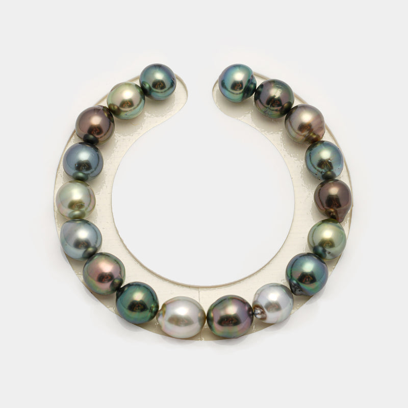 18pcs "High Luster" Multicolor 9-10mm - SB AAA/AA Quality Tahitian Pearl Bracelet BR2177 HL3