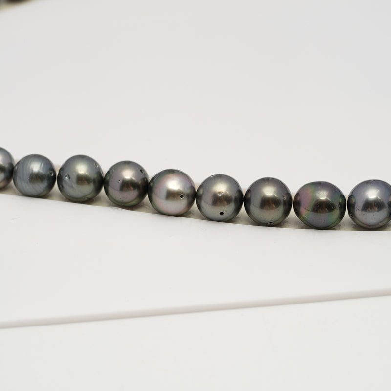 49pcs Olive Green 8-10mm - SR/NR AA/A Quality Tahitian Pearl Drilled Necklace NL1584 CMP4