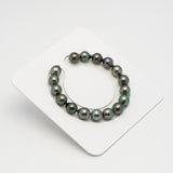 17pcs "High Luster" Peacock 9-10mm - SB AAA Quality Tahitian Pearl Bracelet BR2233 OR1