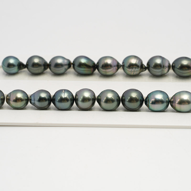 38pcs Green Mix 8-11mm - CL/SB AAA/AA Quality Tahitian Pearl Necklace NL1636 HL3