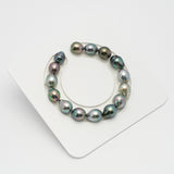 15pcs "High Luster" Multicolor 9-11mm - SB AAA/AA Quality Tahitian Pearl Bracelet BR2083 TH1