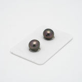 2pcs Cherry Green 9.7mm - SB AAA/AA Quality Tahitian Pearl Pair ER1387 OR7