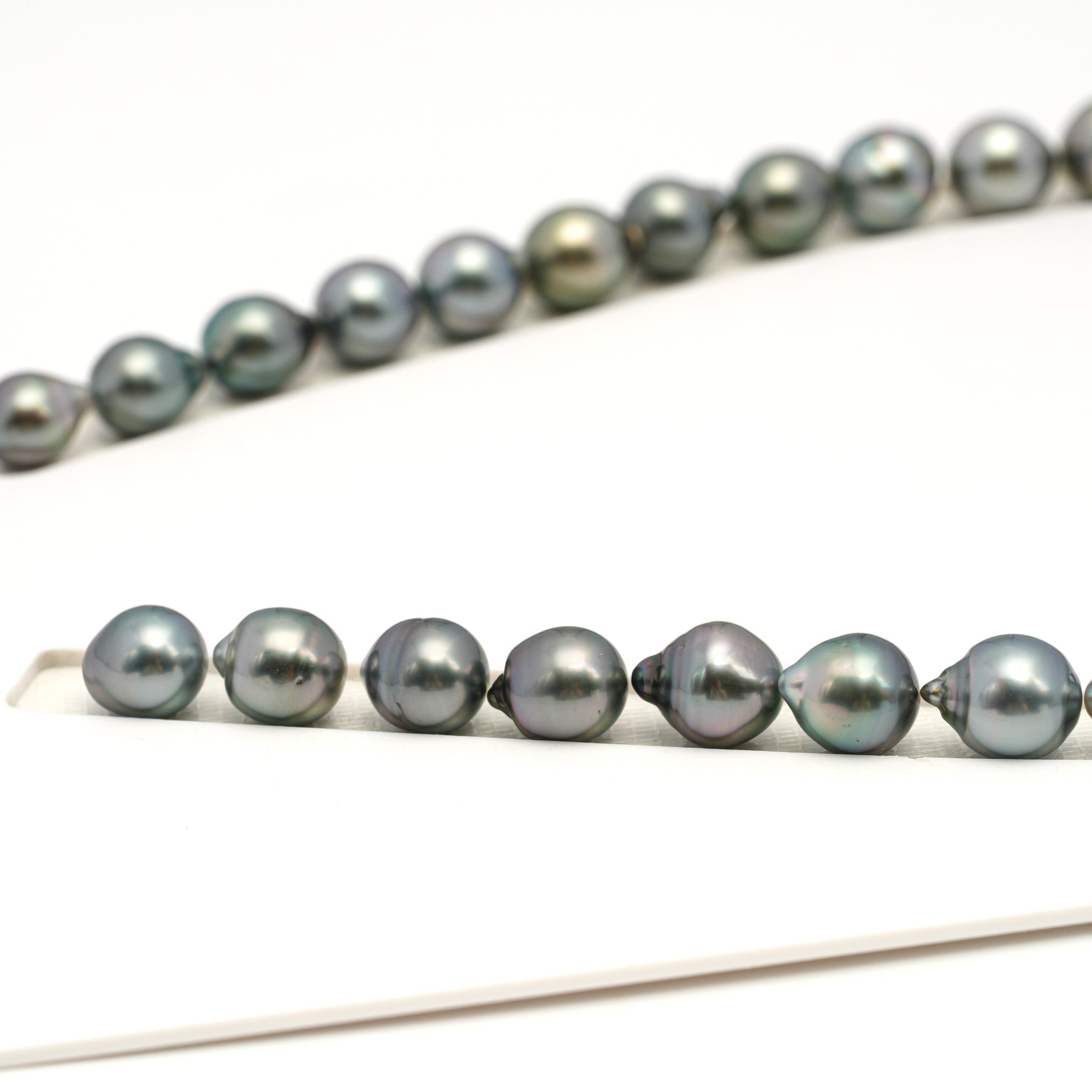 38pcs Gray Mix 8-11mm - SB AAA Quality Tahitian Pearl Necklace NL1707 TH5