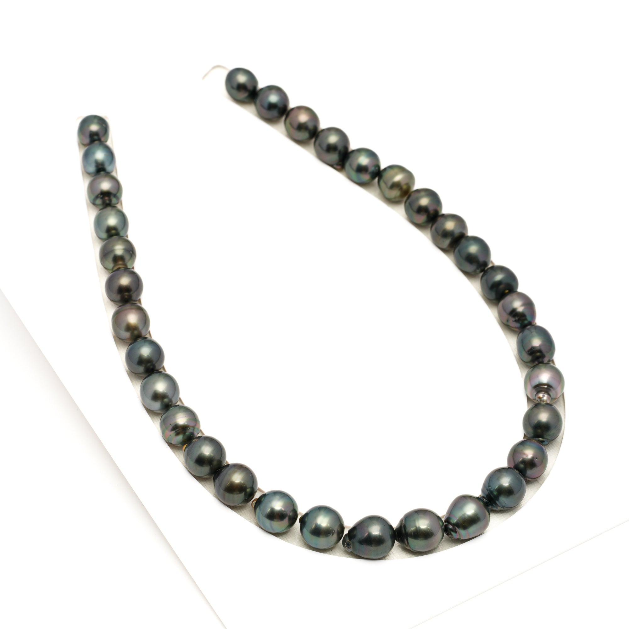 33pcs Dark Mix 10-12mm - CL/SB AAA Quality Tahitian Pearl Necklace NL1768 LP1