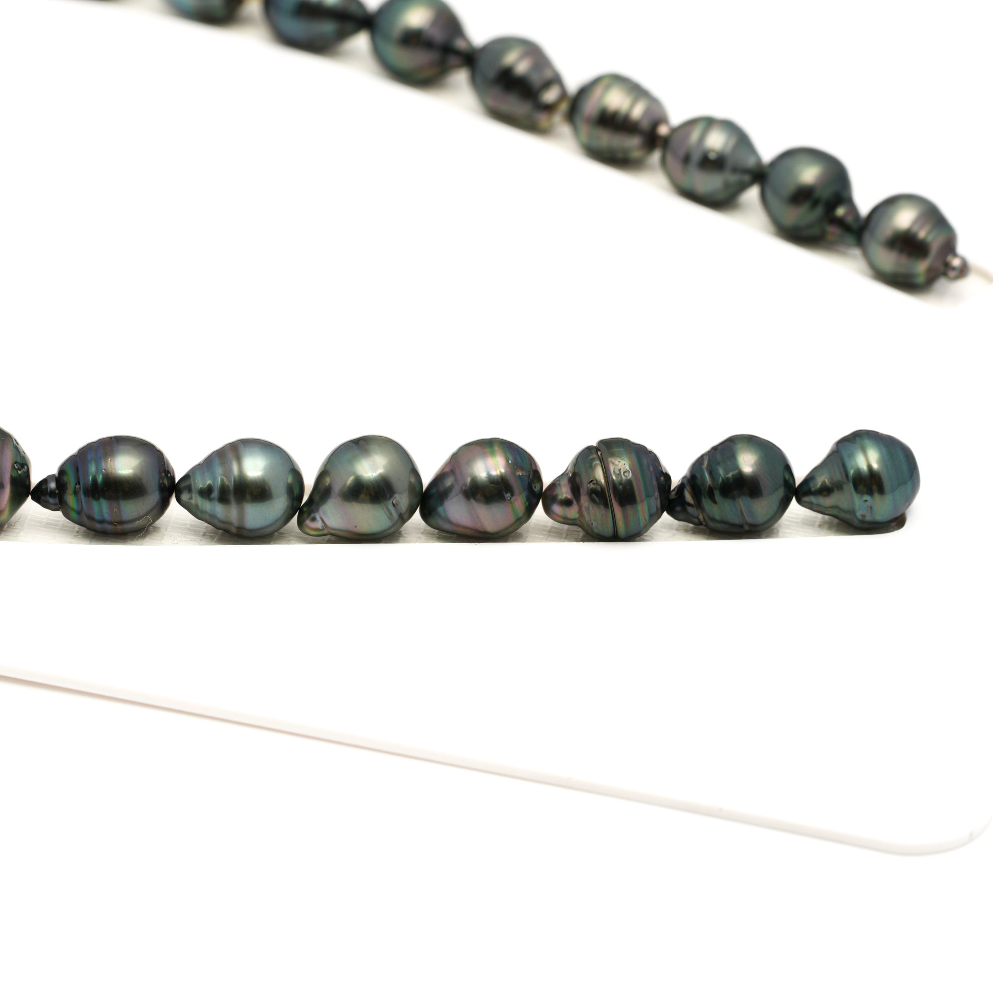 32pcs Green Mix 10-12mm - CL/SB AAA/AA Quality Tahitian Pearl Necklace NL1781 LP1