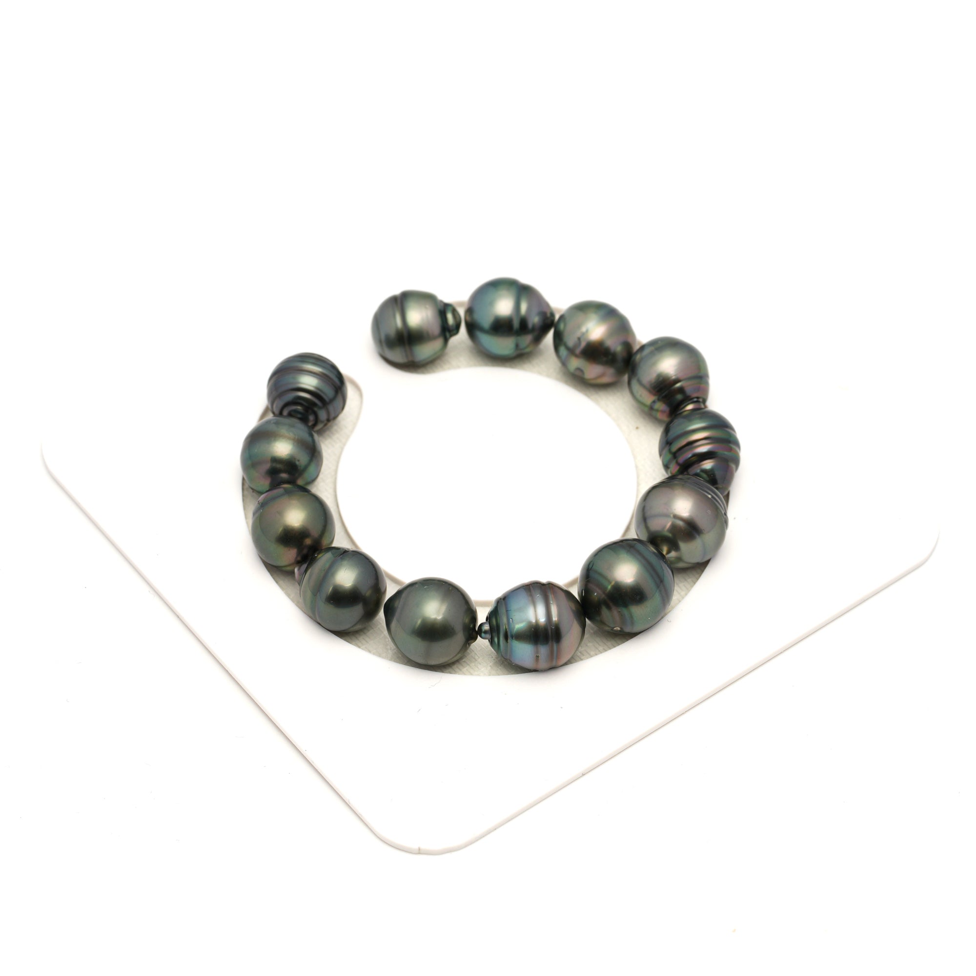 13pcs Green Mix 11-13mm - CL/SB AAA/AA Quality Tahitian Pearl Bracelet BR2457 LP1