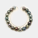 18pcs "High Luster" Multicolor 8-10mm - SB AAA/AA Quality Tahitian Pearl Bracelet BR2208 HL3