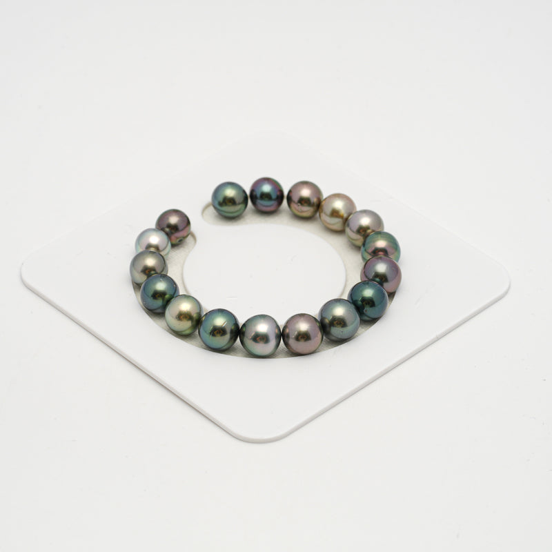 17pcs "High Luster" Multicolor 10-11mm - SR AAA/AA Quality Tahitian Pearl Bracelet BR2185 OR10