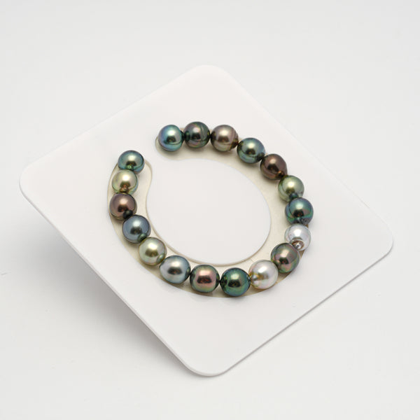 18pcs "High Luster" Multicolor 9-10mm - SB AAA/AA Quality Tahitian Pearl Bracelet BR2177 HL3