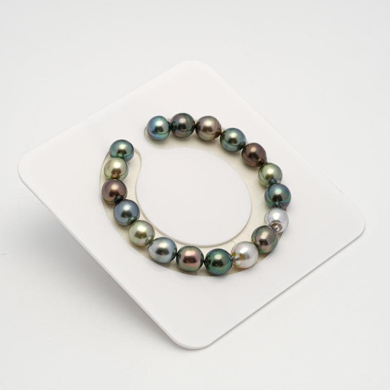 18pcs "High Luster" Multicolor 9-10mm - SB AAA/AA Quality Tahitian Pearl Bracelet BR2177 HL3