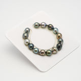 15pcs "High Luster" Multicolor 9-11mm - SB AAA Quality Tahitian Pearl Bracelet BR2206 HL3