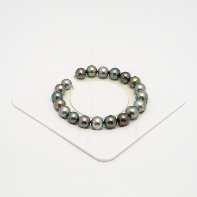 20pcs "High Luster" Multicolor 8-10mm - SR/NR AAA/AA Quality Tahitian Pearl Bracelet BR2222 OR10