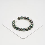 17pcs "High Luster" Peacock 9-10mm - SB AAA Quality Tahitian Pearl Bracelet BR2233 OR1