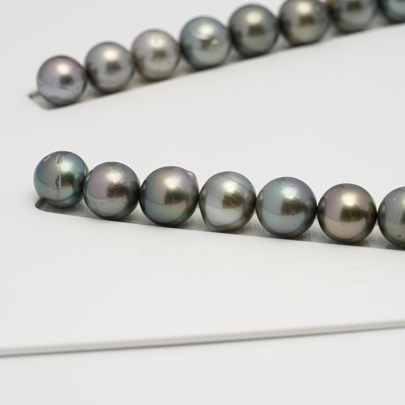 36pcs Light 11-13mm - SR/NR AA/A Quality Tahitian Pearl Necklace NL1607 THMIX3