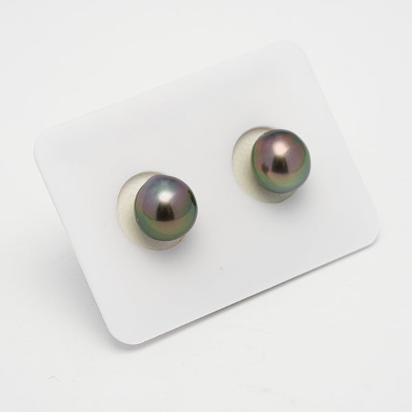 2pcs Green Cherry 9.1-9.5mm - SB AAA Quality Tahitian Pearl Pair ER1592 OR1