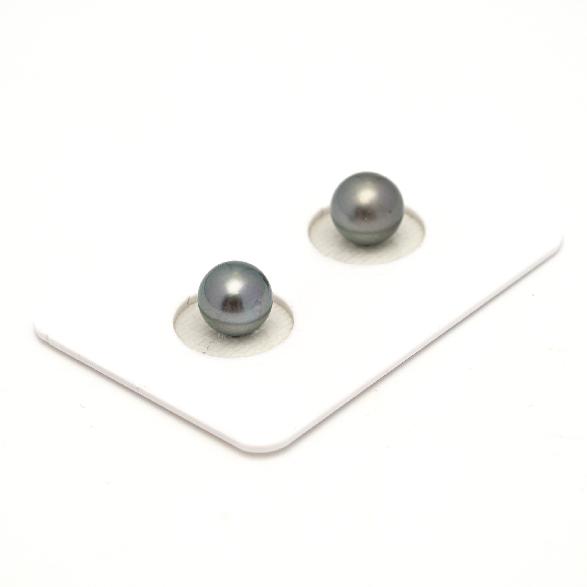 2pcs Light Green 7.6-7.7mm - RSR AAA/AA Quality Tahitian Pearl Pair ER1801 NG19