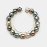 17pcs "High Luster" Multicolor 9-11mm - SBQ/CL AAA/AA Quality Tahitian Pearl Bracelet BR2121 THMIX2