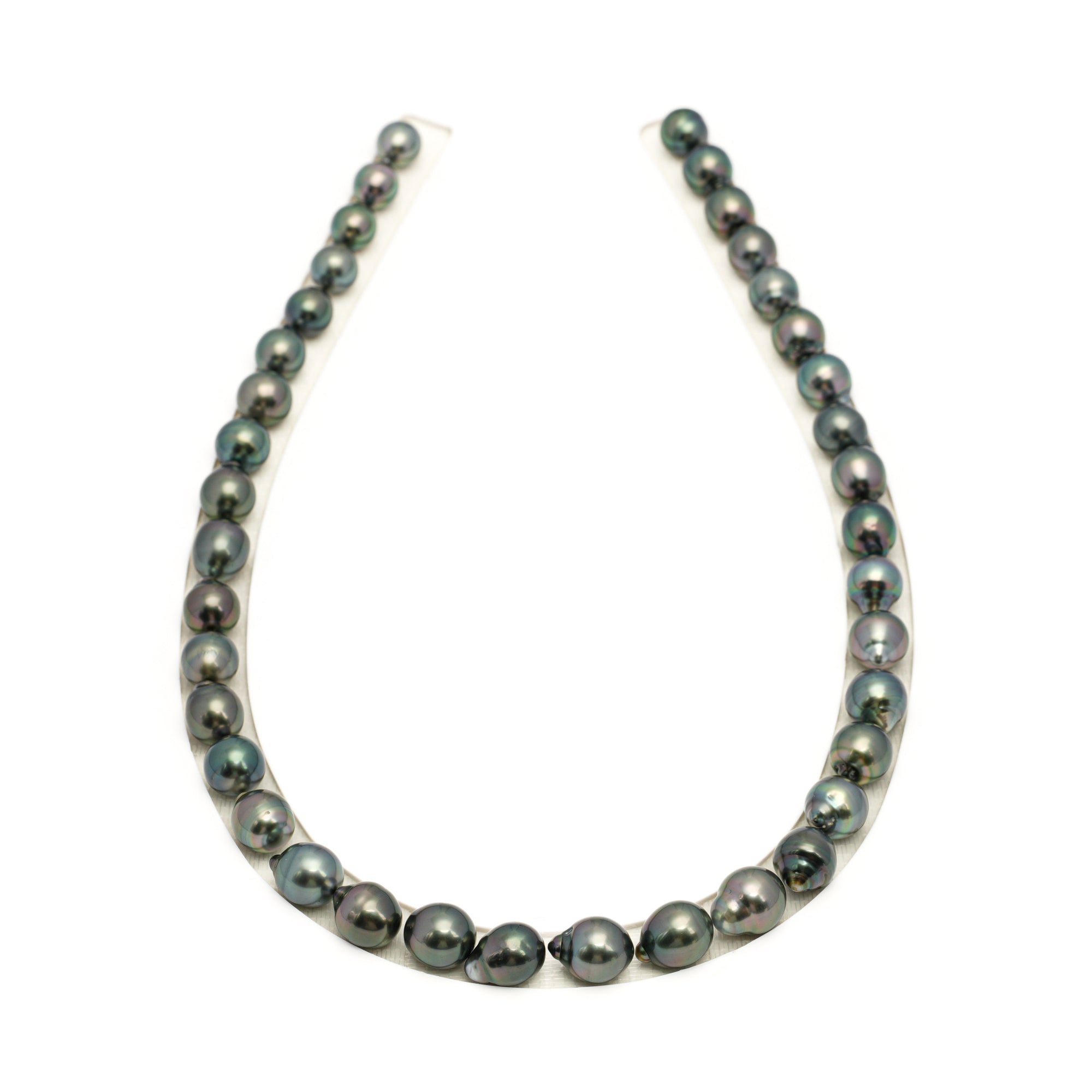 38pcs Green 8-10mm - SB AAA Quality Tahitian Pearl Necklace NL1709 TH5