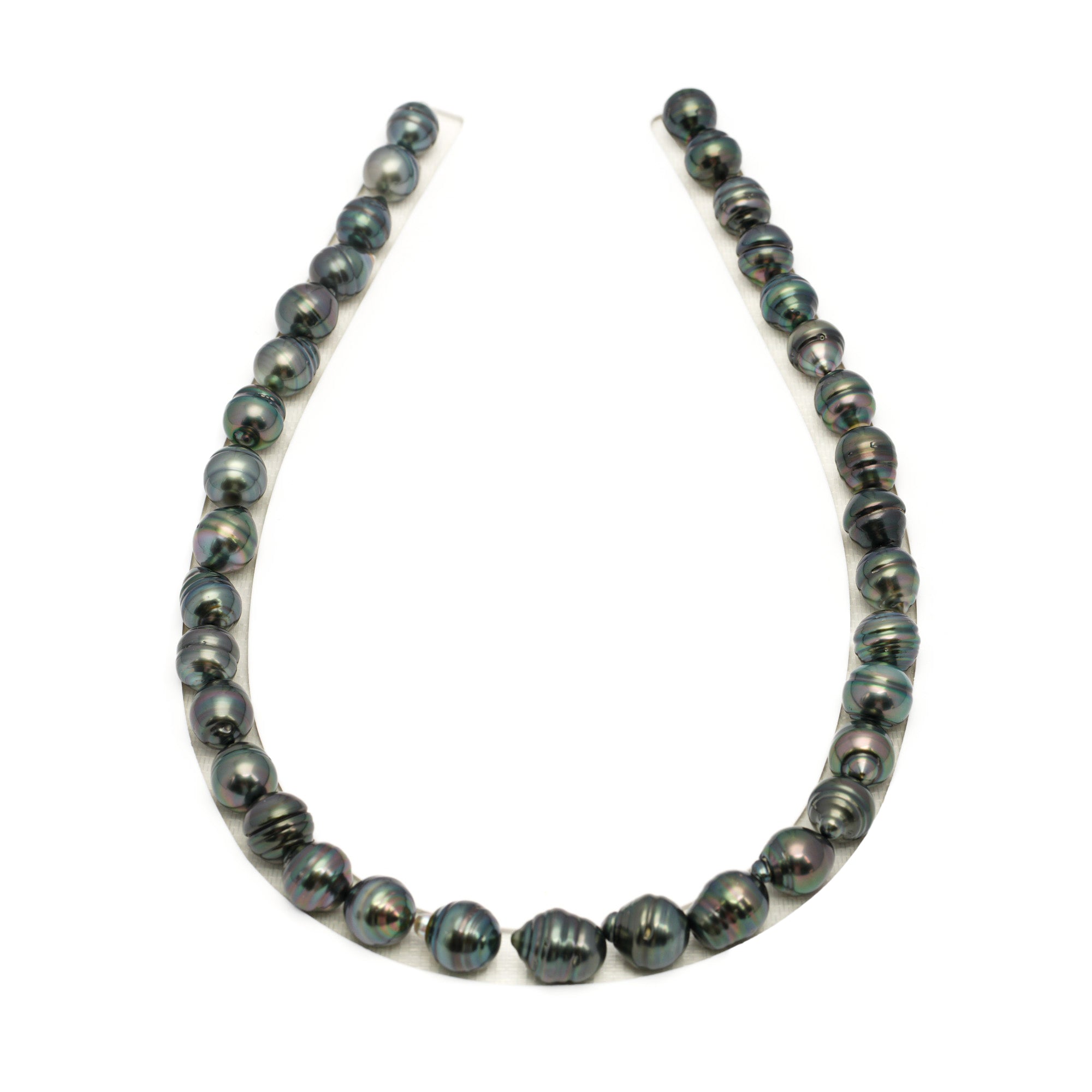 35pcs Dark Green 9-12mm - CL AAA/AA Quality Tahitian Pearl Necklace NL1713 TH5