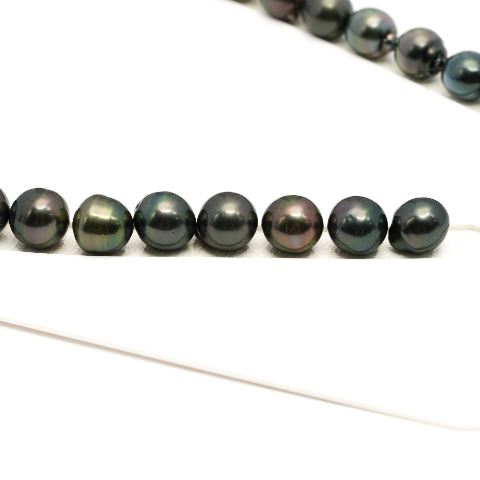 33pcs Dark Mix 10-12mm - CL/SB AAA Quality Tahitian Pearl Necklace NL1768 LP1