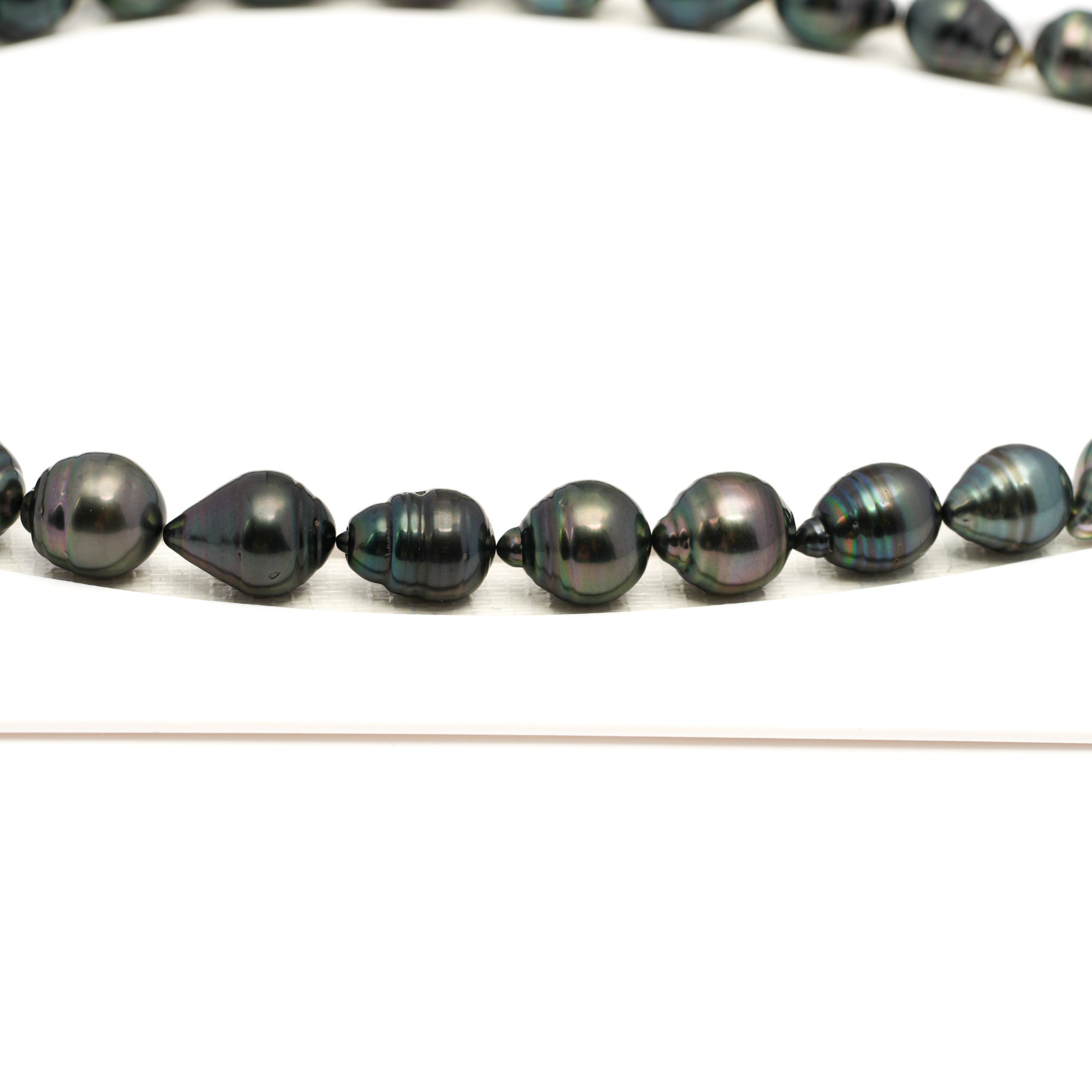 32pcs Green Mix 10-12mm - CL/SB AAA/AA Quality Tahitian Pearl Necklace NL1781 LP1