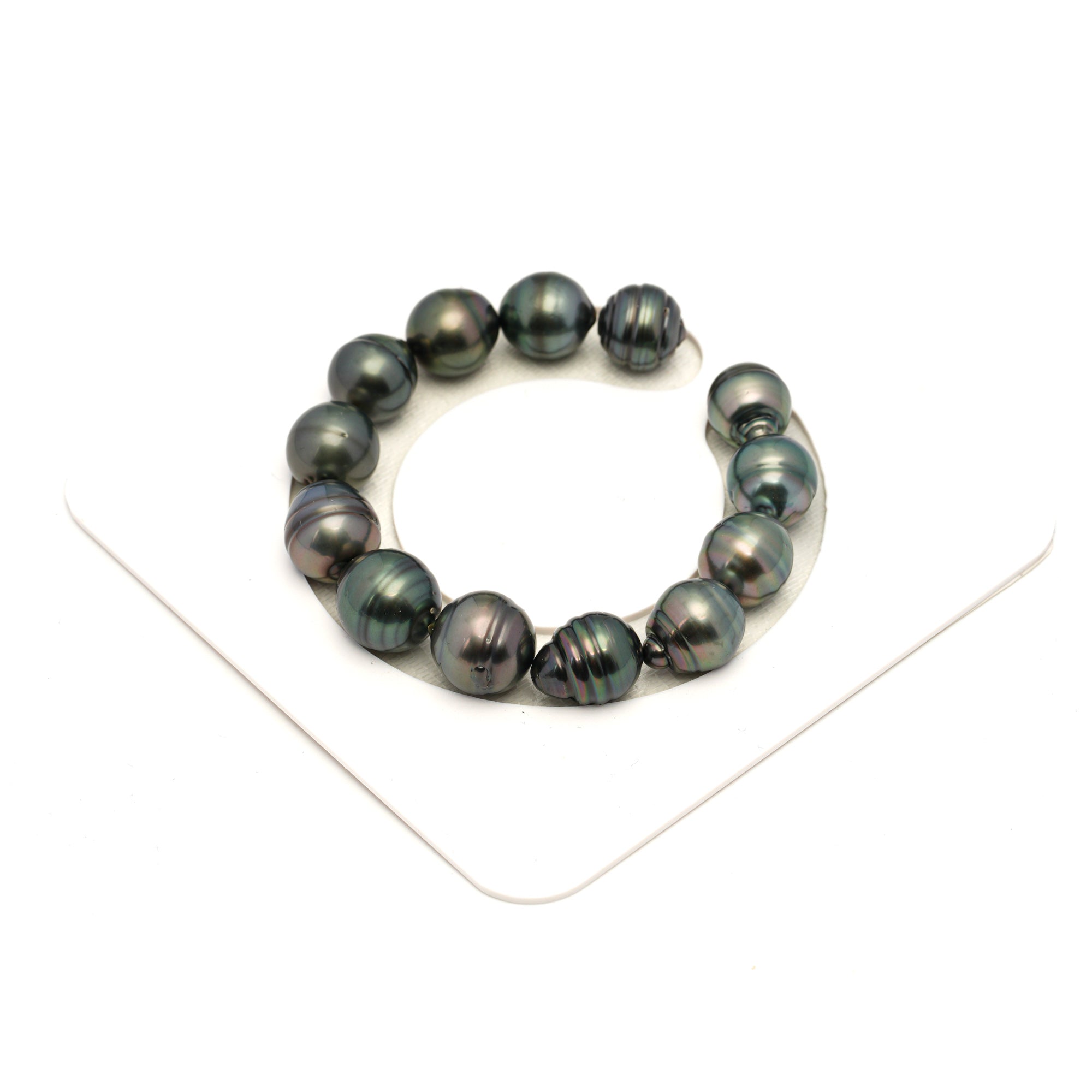 13pcs Green Mix 11-13mm - CL/SB AAA/AA Quality Tahitian Pearl Bracelet BR2457 LP1