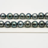 37pcs Light Blue 8-11mm - CL AA/AAA Quality Tahitian Pearl Necklace NL1519 THMIX2