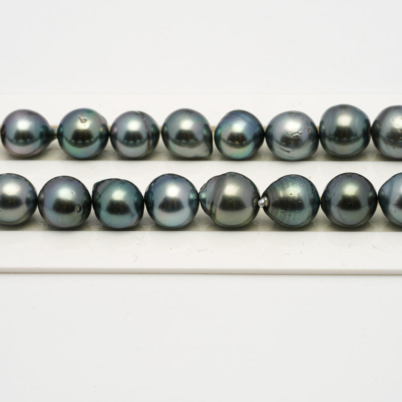 37pcs Light Blue 8-11mm - CL AA/AAA Quality Tahitian Pearl Necklace NL1519 THMIX2