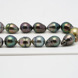 34pcs "High Luster" Green Mix 9-11mm - SBQ/CL AAA/AA Quality Tahitian Pearl Necklace NL1432 OR8
