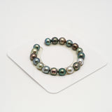 18pcs "High Luster" Multicolor 9-10mm - SB AAA/AA Quality Tahitian Pearl Bracelet BR2177 HL3