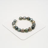 15pcs "High Luster" Multicolor 9-11mm - SB AAA Quality Tahitian Pearl Bracelet BR2206 HL3