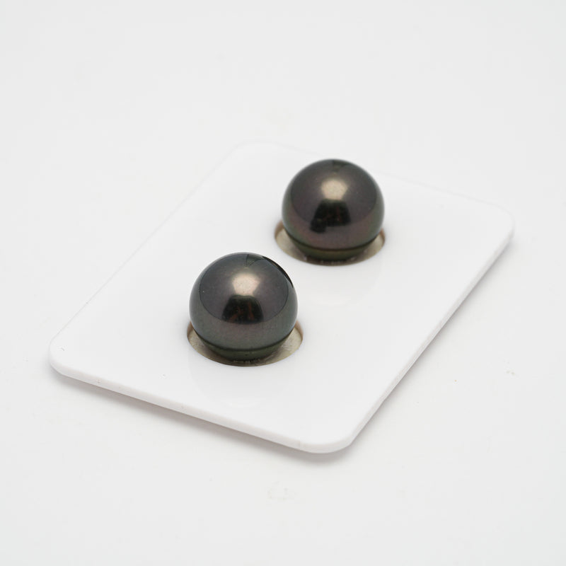 2pcs Dark 11.2mm - R TOP Quality Tahitian Pearl Pair ER1452