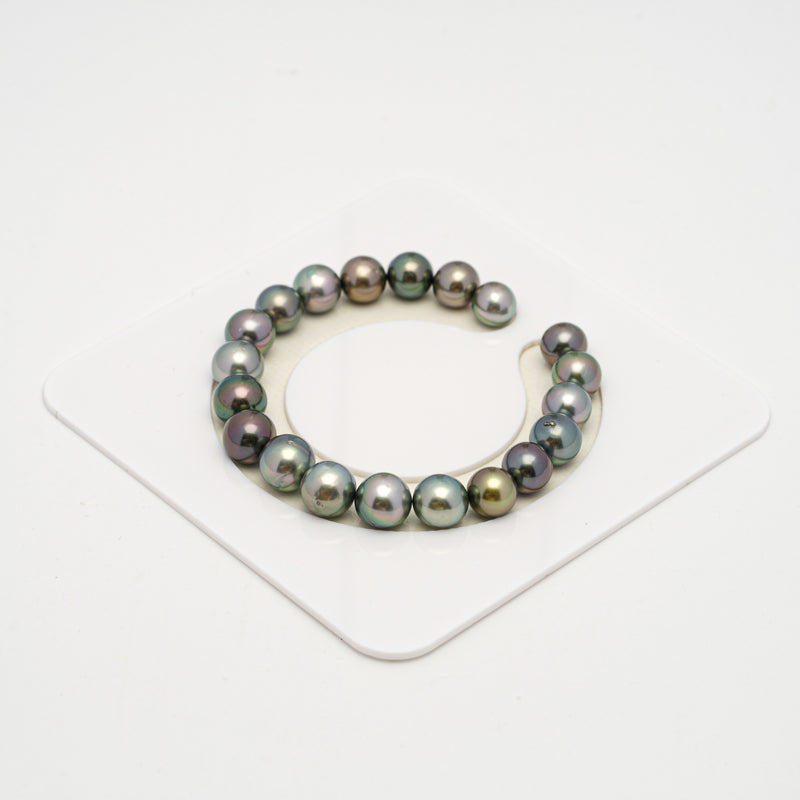 20pcs "High Luster" Multicolor 8-10mm - SR/NR AAA/AA Quality Tahitian Pearl Bracelet BR2222 OR10