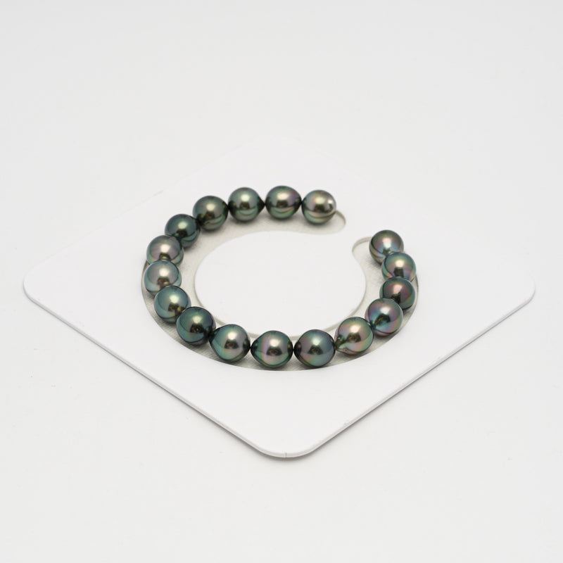 17pcs "High Luster" Peacock 9-10mm - SB AAA Quality Tahitian Pearl Bracelet BR2233 OR1