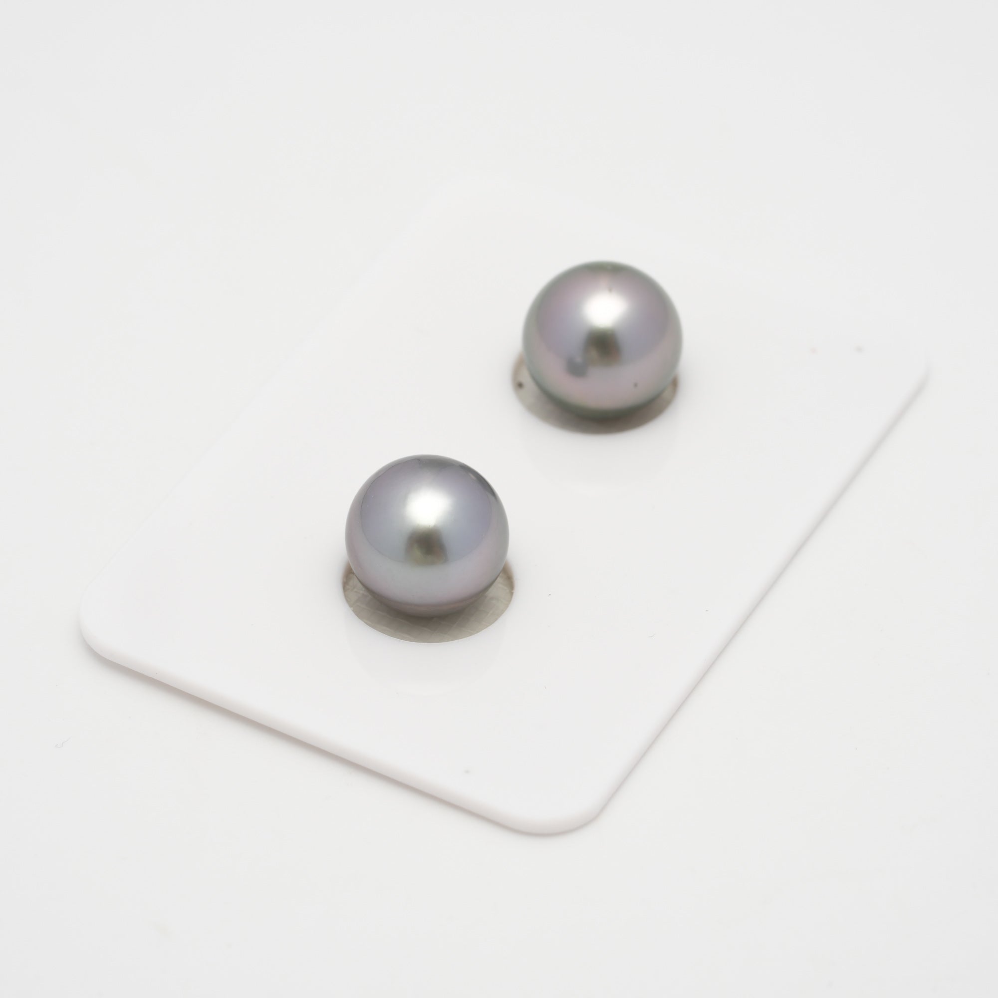 2pcs "High Luster" Cherry 9.8mm - RSR AAA/TOP Quality Tahitian Pearl Pair ER1584 A101