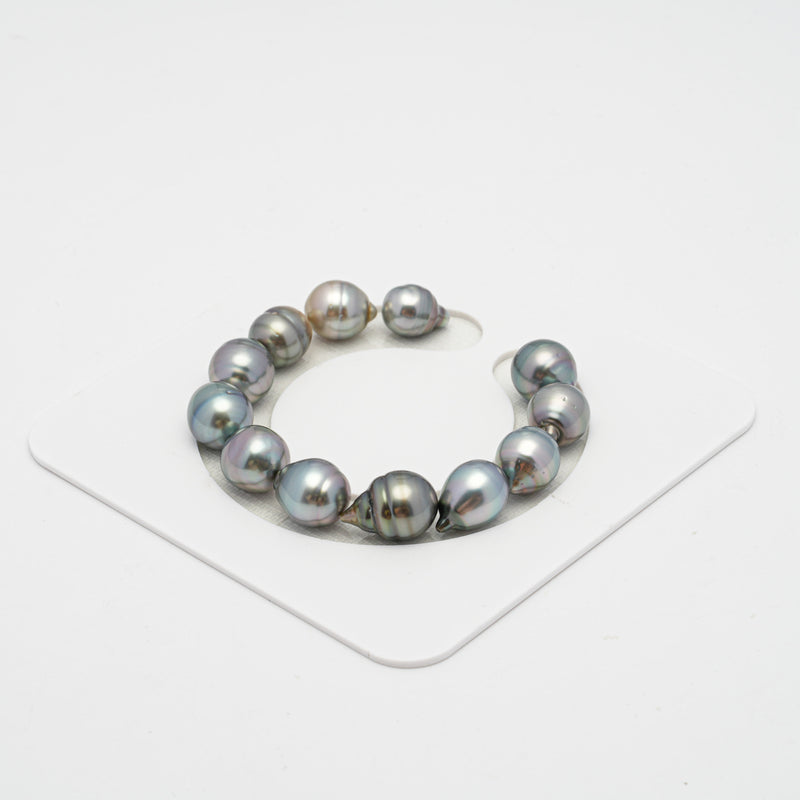 12pcs Multicolor 10-12mm - CL/SB AAA/AA Quality Tahitian Pearl Bracelet BR2001 OR7