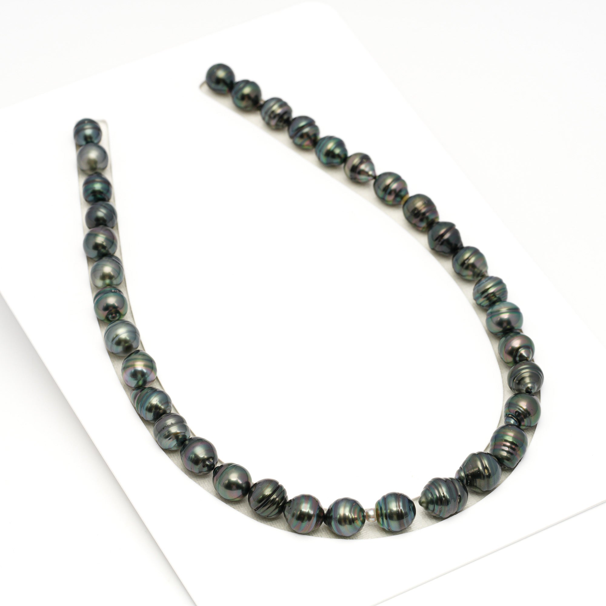 35pcs Dark Green 9-12mm - CL AAA/AA Quality Tahitian Pearl Necklace NL1713 TH5