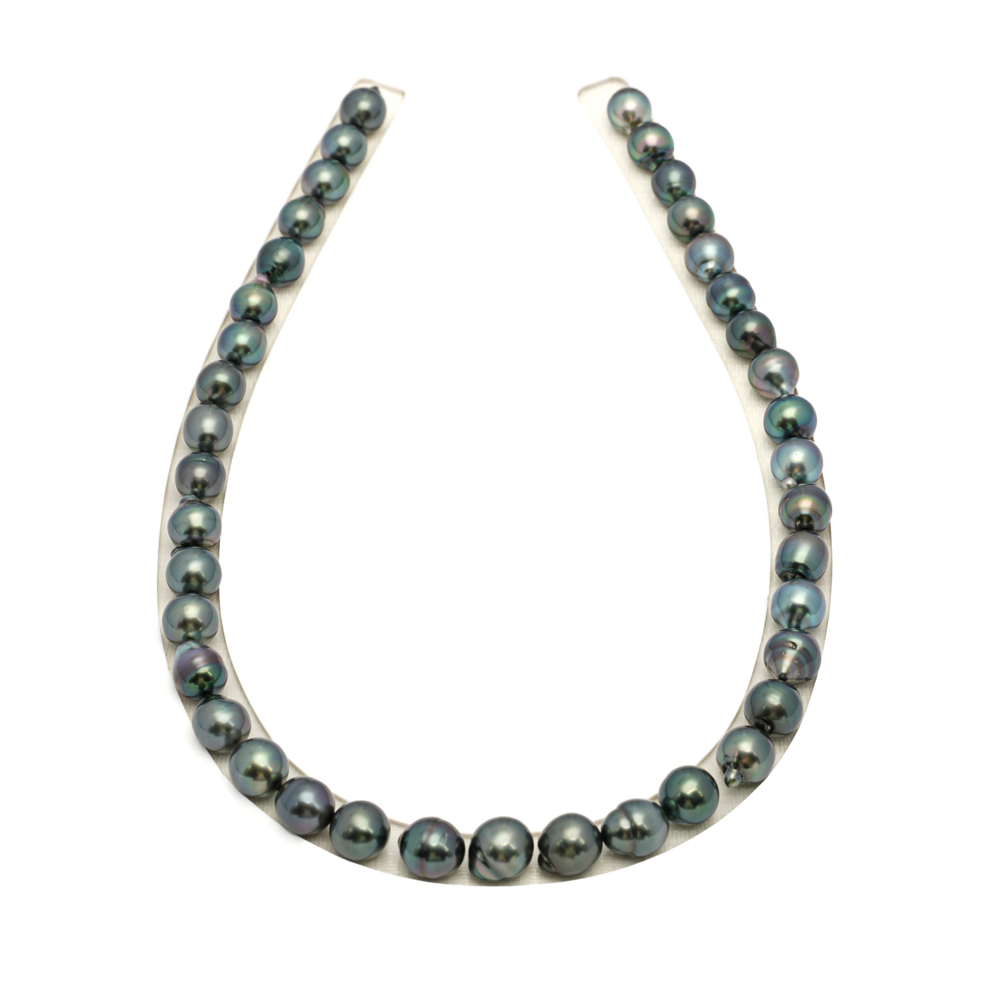 39pcs Green Mix 8-11mm - SB AAA Quality Tahitian Pearl Necklace NL1711 TH5