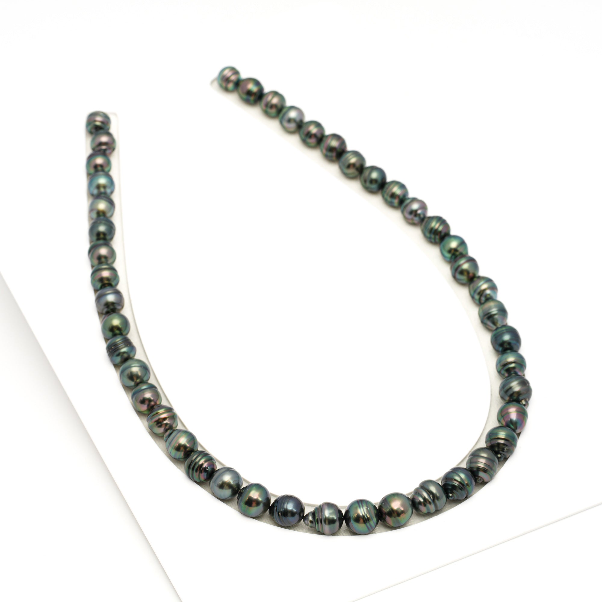 45pcs Dark Green 8-10mm - CL AAA/AA Quality Tahitian Pearl Necklace NL1710 TH5